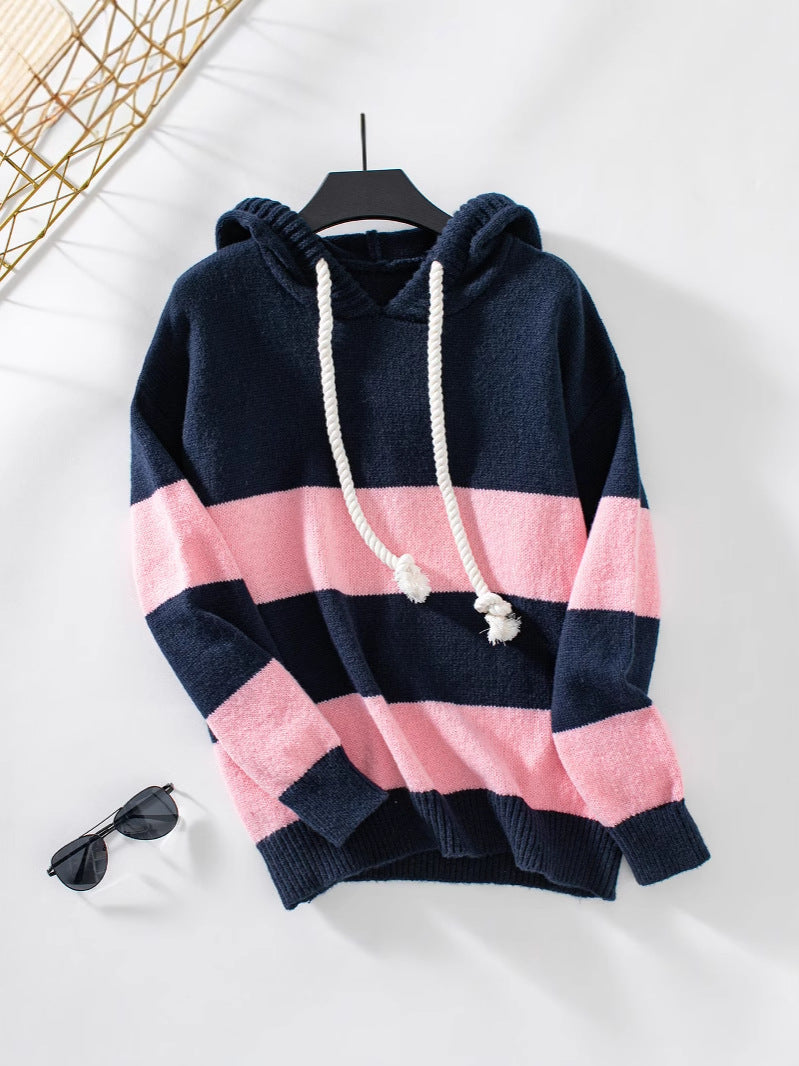 Casual Multicolor Hooded Sweatshirt
