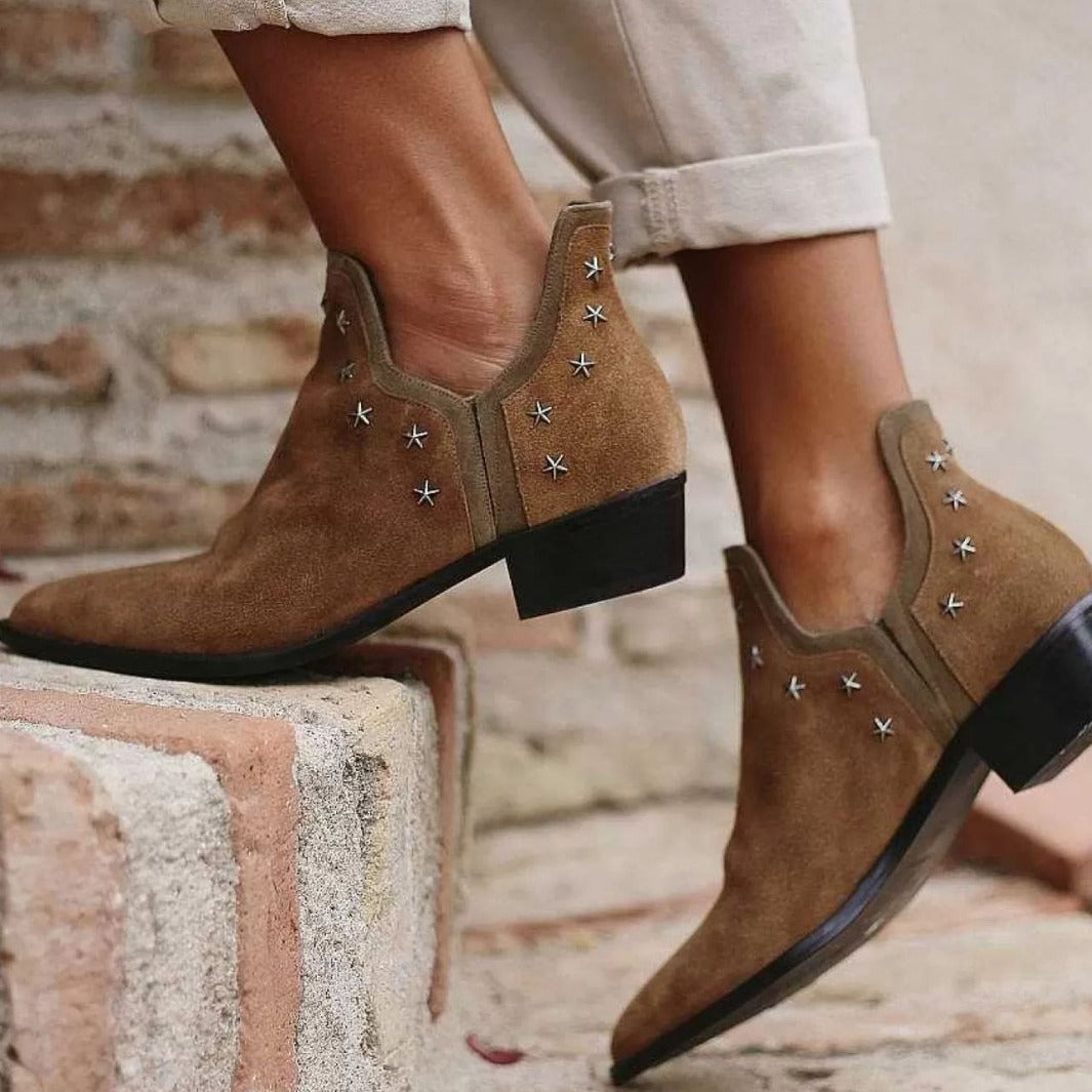 Embroidered Cowboy Ankle Boots