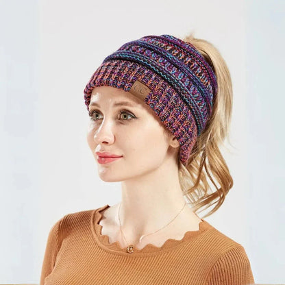 Soft Women's Winter Ponytail Hat - Thick Knit