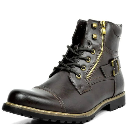 Tough Brown Leather Ankle Boots