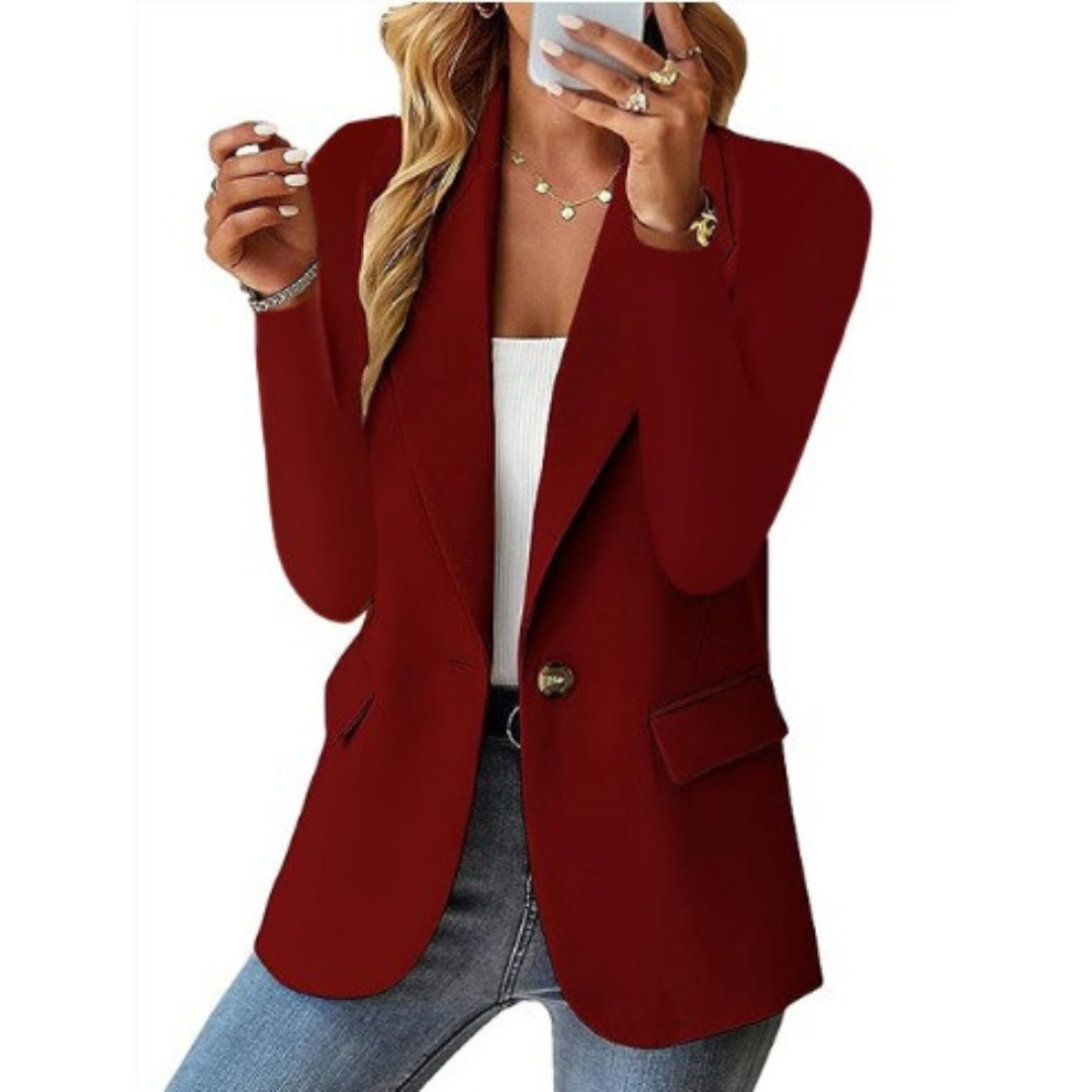Classic Fit One Button Business Blazer