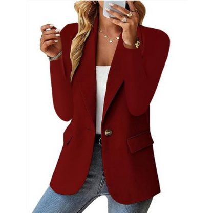 Classic Fit One Button Business Blazer
