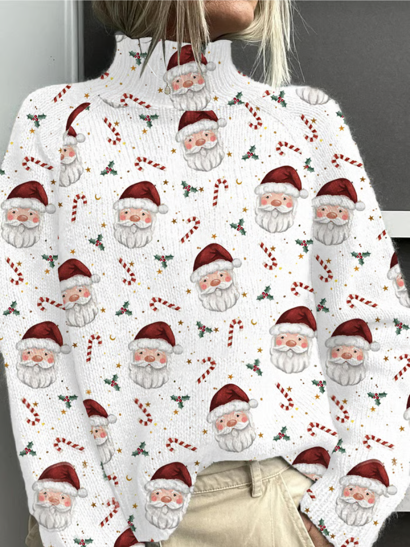 Fun Holiday Santa Graphic Sweater - Vossary