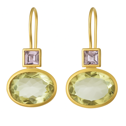 Vintage Green Gemstone Earrings - Vossary