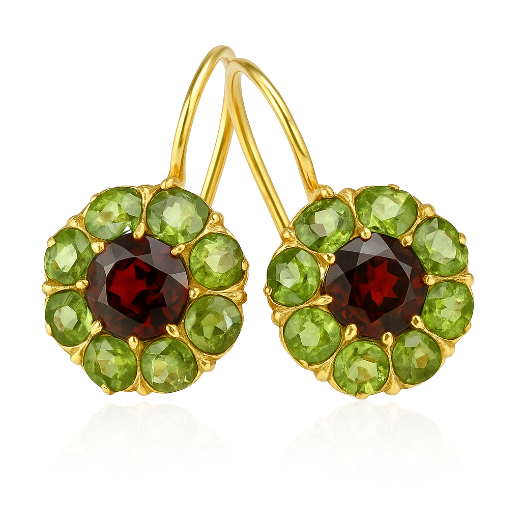Vintage Emerald and Ruby Drop Earrings - Vossary