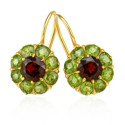 Vintage Emerald and Ruby Drop Earrings - Vossary