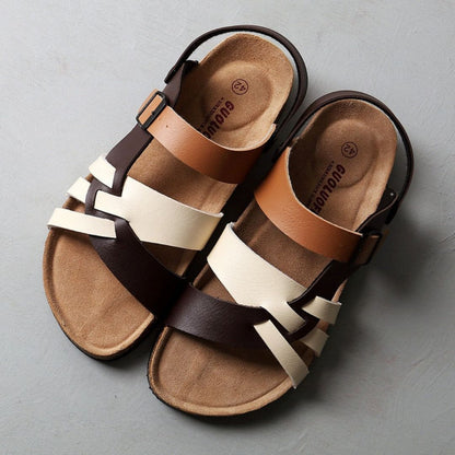 Genuine Brown Leather Flip Flops