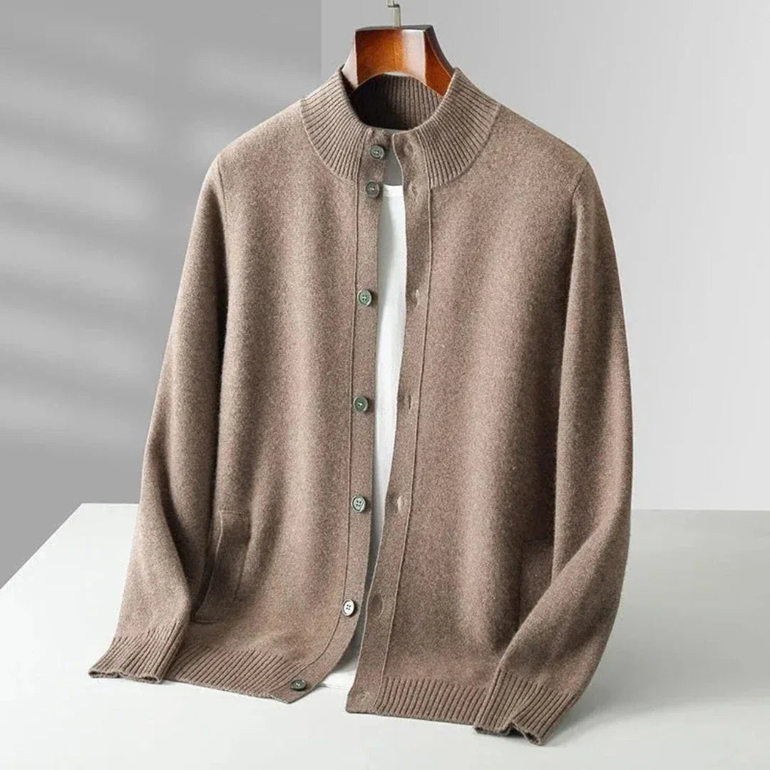 Warm Crew Neck Wool Sweater Cardigan