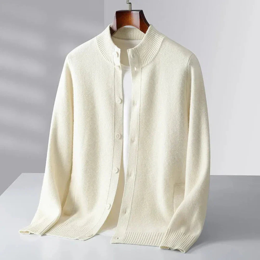 Warm Crew Neck Wool Sweater Cardigan