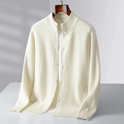 Warm Crew Neck Wool Sweater Cardigan