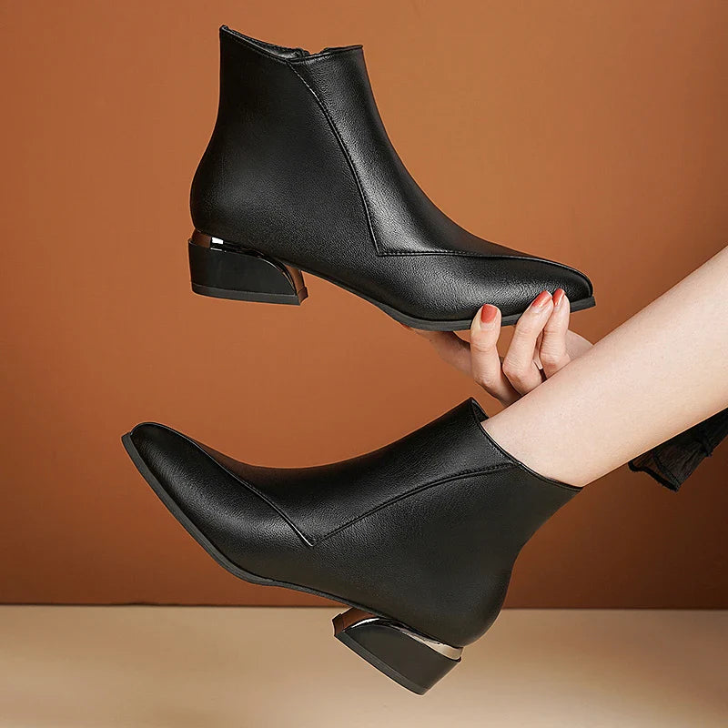 Flat Heel Ankle Boots - EasyApparels