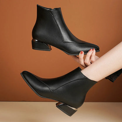 Flat Heel Ankle Boots - EasyApparels