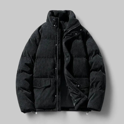 Quilted Corduroy Winter Puffer Coat - EasyApparels