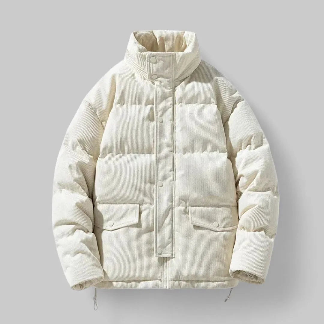 Quilted Corduroy Winter Puffer Coat