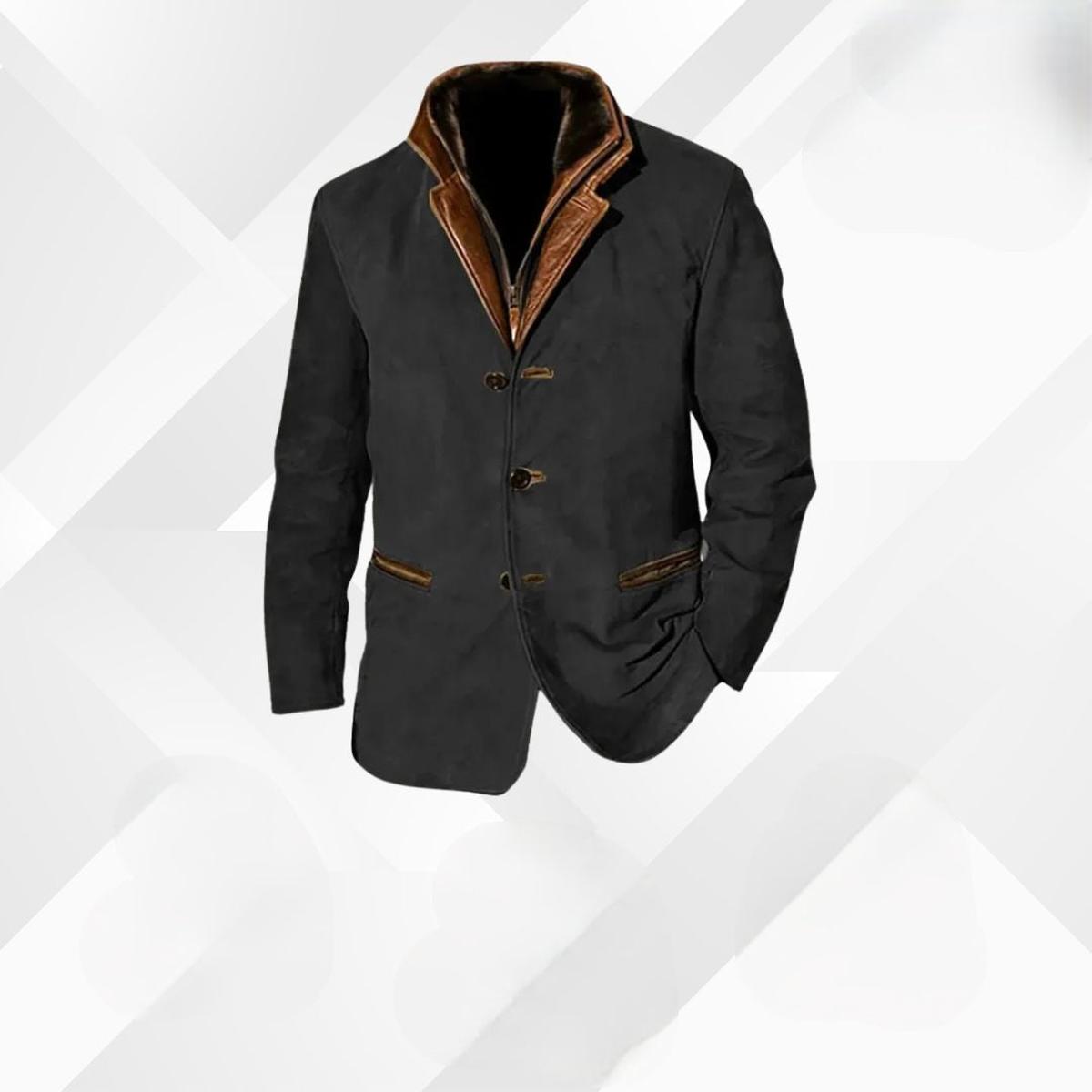 Men's Simple Button Down Winter Coat - EasyApparels