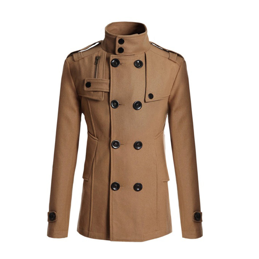 Classic Fit Men's Double Breasted Wool Coat - EasyApparels