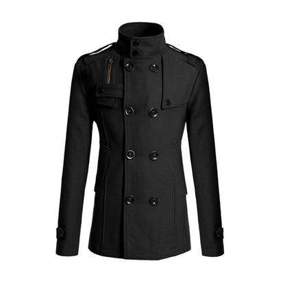 Classic Fit Men's Double Breasted Wool Coat