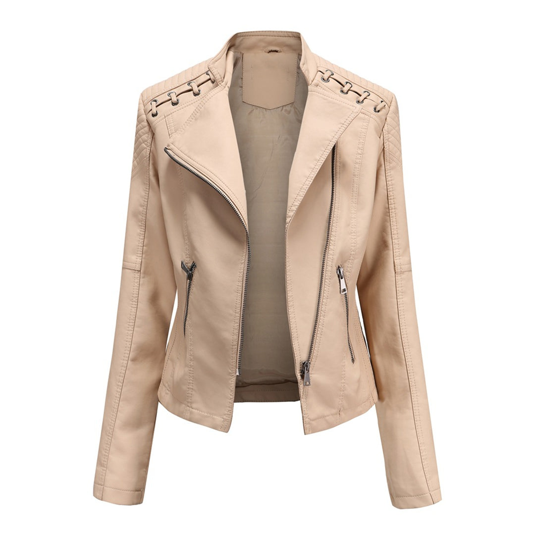Fashionable Ladies Zip Front Jacket