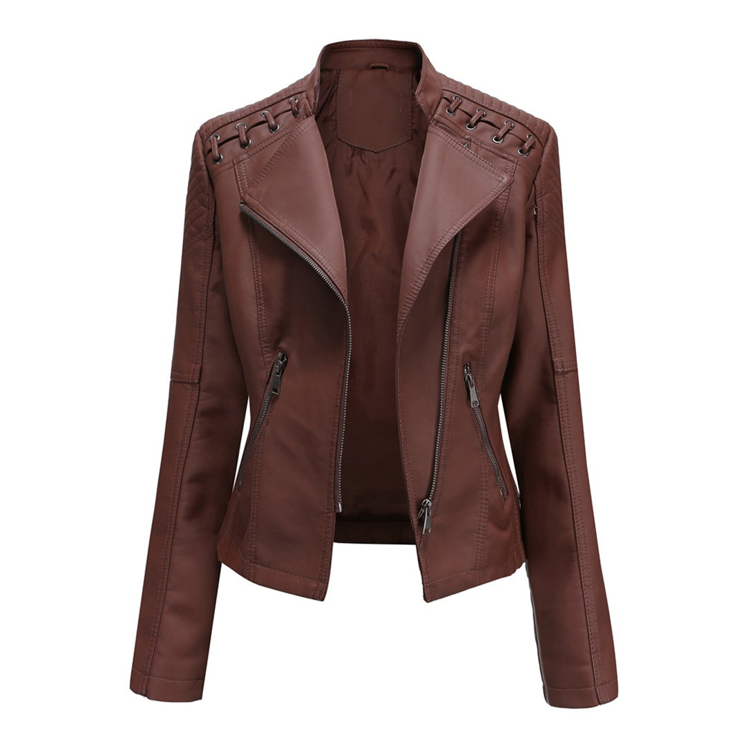 Classic Ladies Leather Bike Jacket