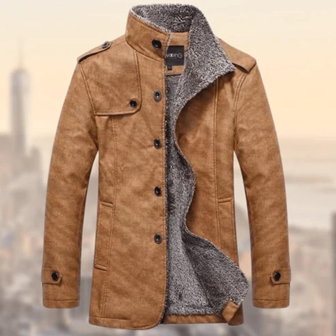 Luxury Suede Men's Jacket with Shearling Lining - EasyApparels