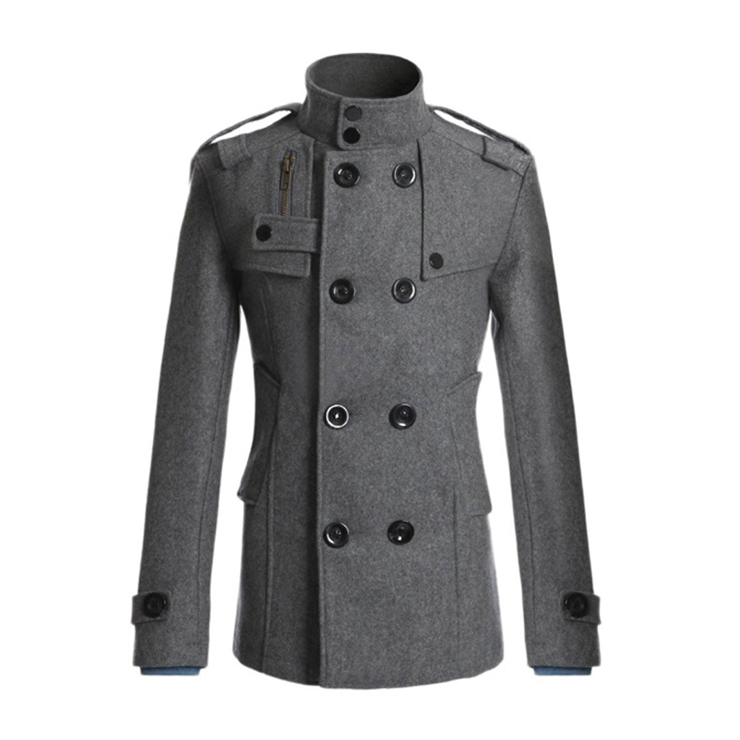 Classic Fit Men's Double Breasted Wool Coat