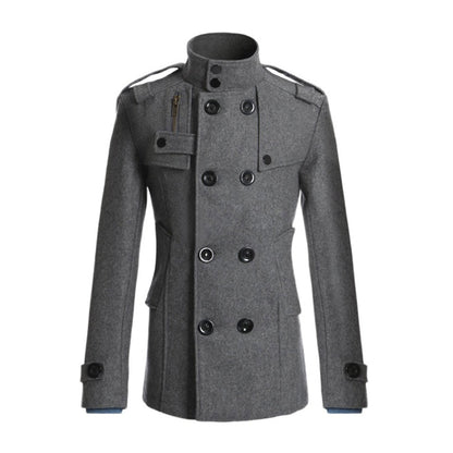 Classic Fit Men's Double Breasted Wool Coat
