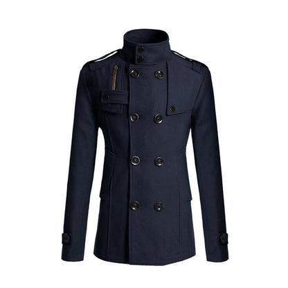 Classic Fit Men's Double Breasted Wool Coat