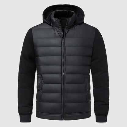 Warm Padded Hoodie Jacket with Zip Front