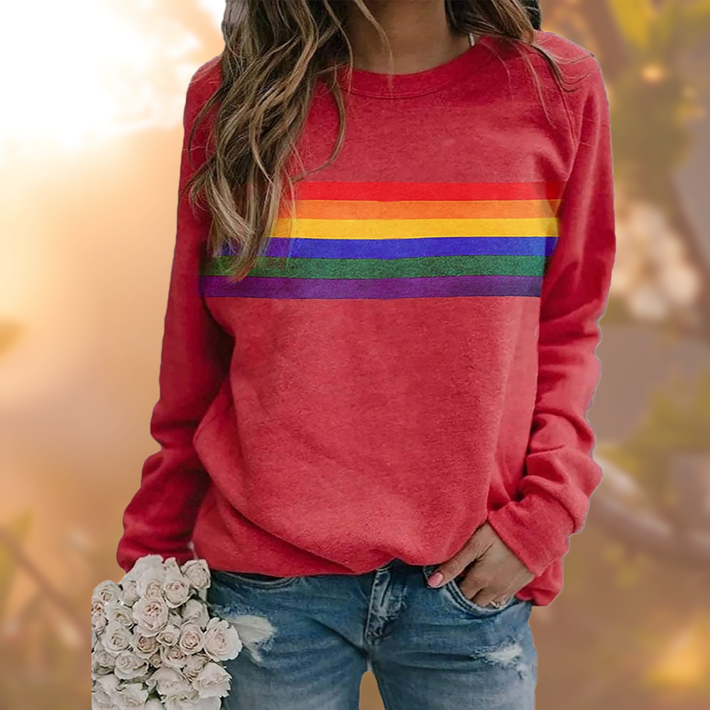 Soft Striped Crew Neck Women's Sweater