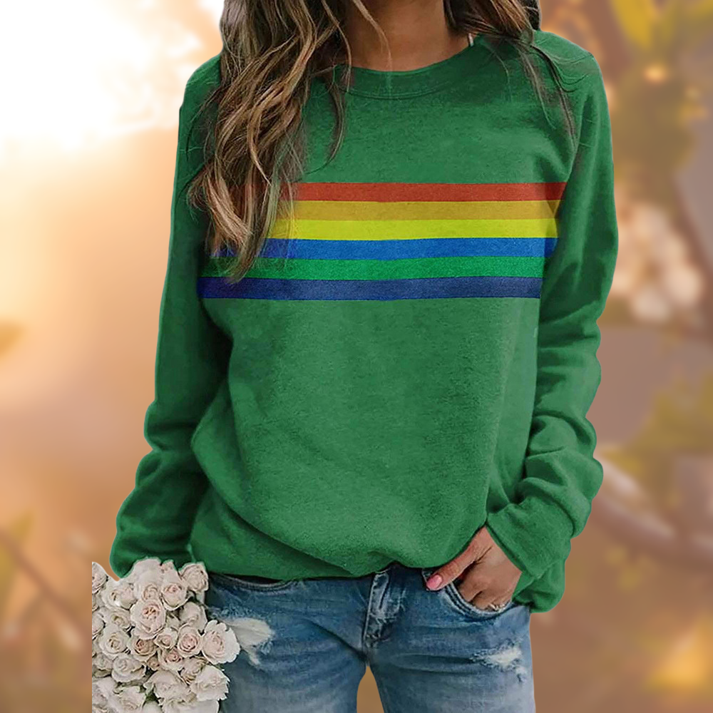 Soft Striped Crew Neck Women's Sweater