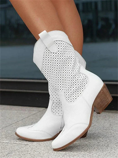 Airy Womens Cowboy Ankle Boots - Ventilated Leather