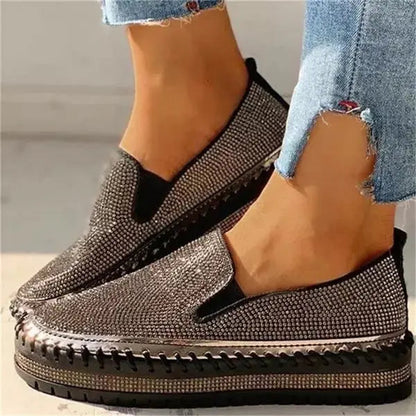 Glittery Women's Slip-On Sneakers - Comfortable Chic Shoes