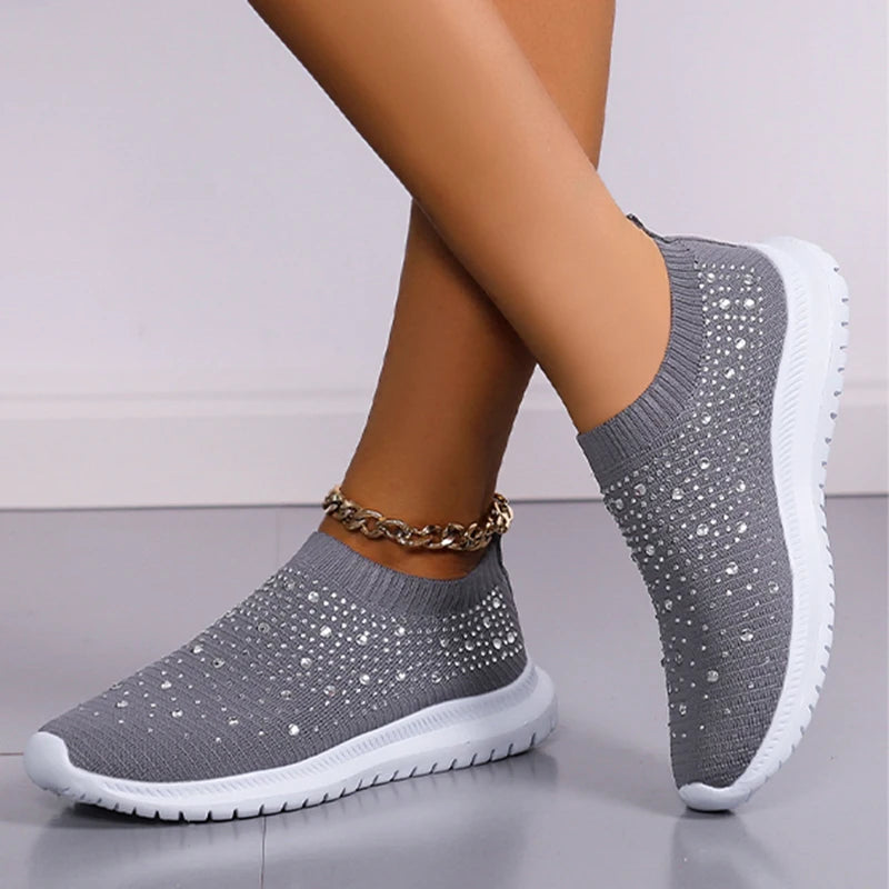 Sparkly Women's Slip On Shoes - Comfortable Casual Sneakers