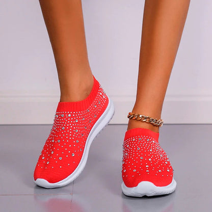 Sparkly Women's Slip On Shoes - Comfortable Casual Sneakers