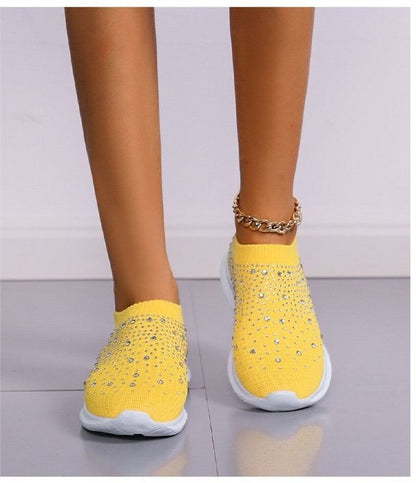 Sparkly Women's Slip On Shoes - Comfortable Casual Sneakers