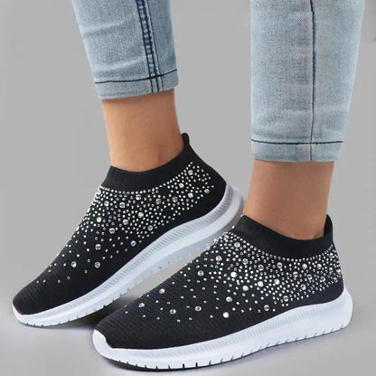 Glittery Women's Slip On Shoes - Comfortable Casual Sneakers