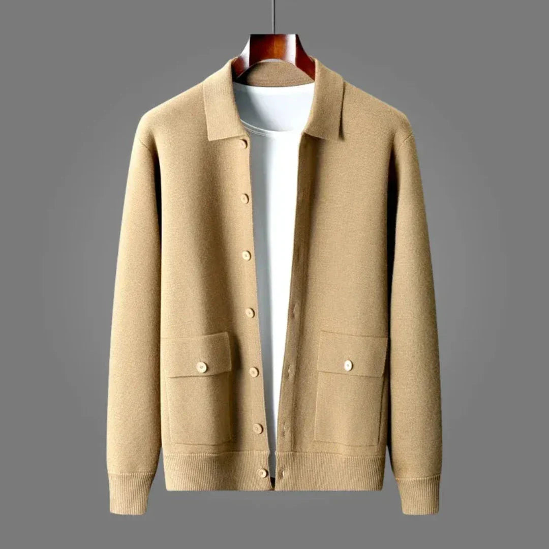 Classic Button Front Wool Sweater - EasyApparels