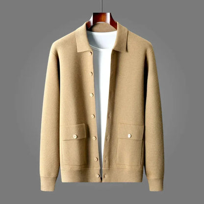Classic Button Front Wool Sweater - EasyApparels