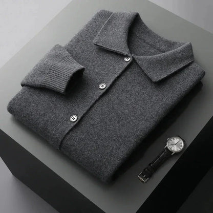 Classic Button Front Wool Sweater