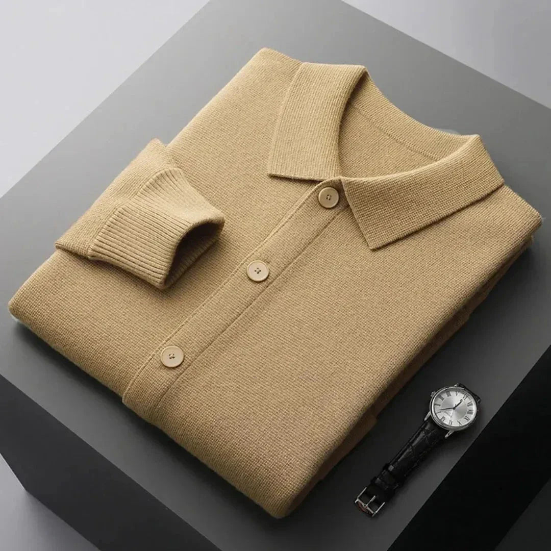 Classic Button Front Wool Sweater