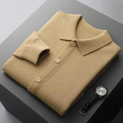 Classic Button Front Wool Sweater