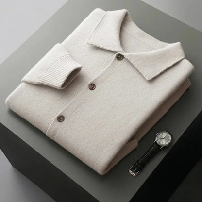 Classic Button Front Wool Sweater