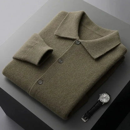 Classic Button Front Wool Sweater