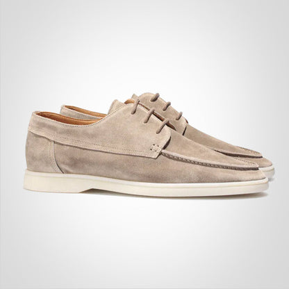 Soft Suede Lace Up Moc Toe Loafers