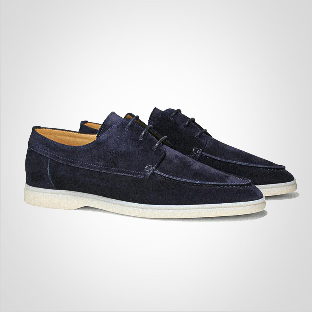 Soft Suede Lace Up Moc Toe Loafers - EasyApparels