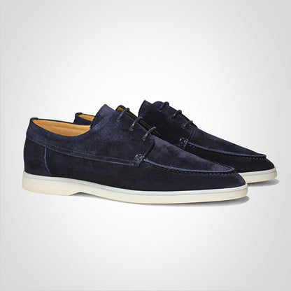 Soft Suede Lace Up Moc Toe Loafers - EasyApparels