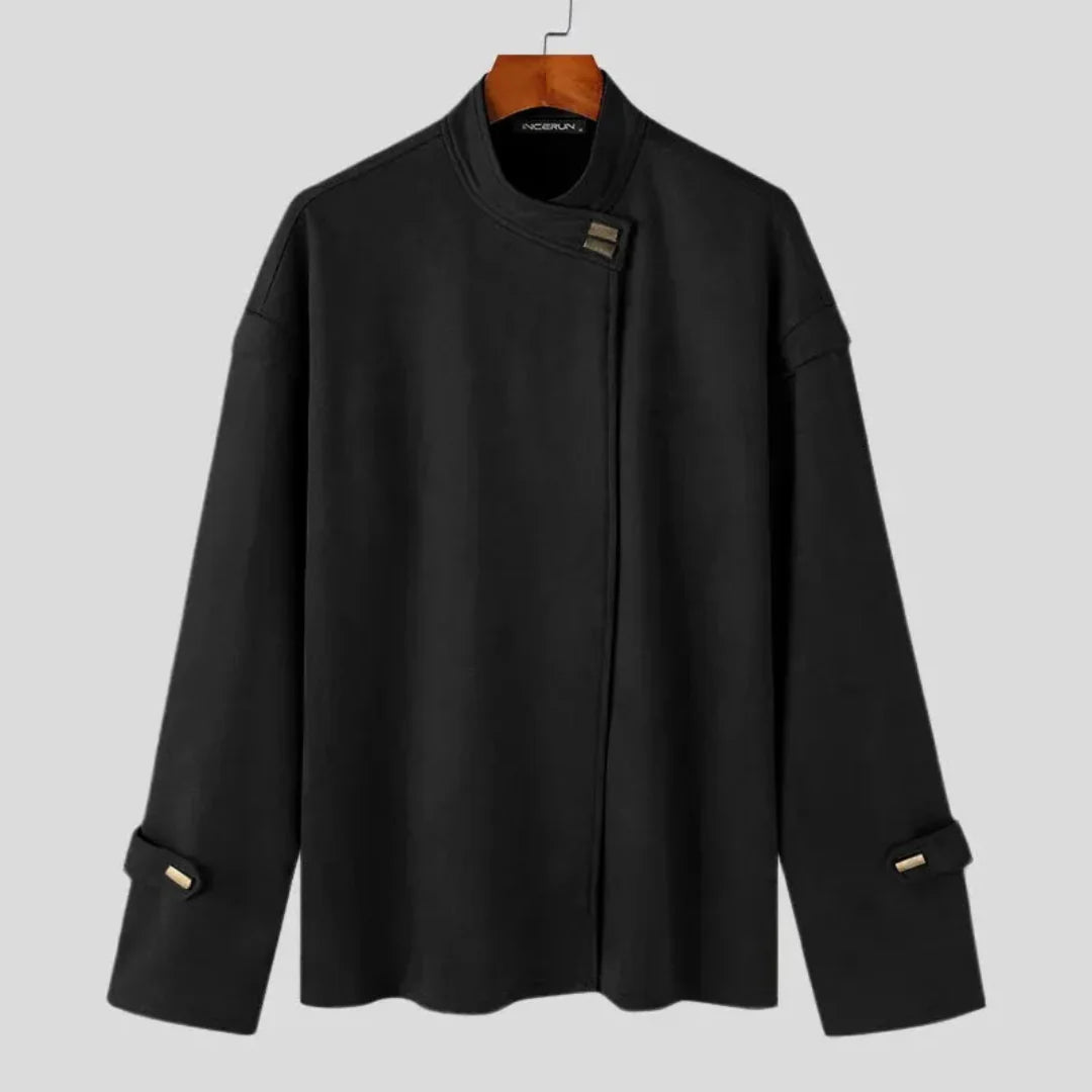 Simple Buckle Leather Jacket