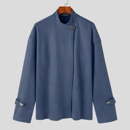 Simple Buckle Leather Jacket