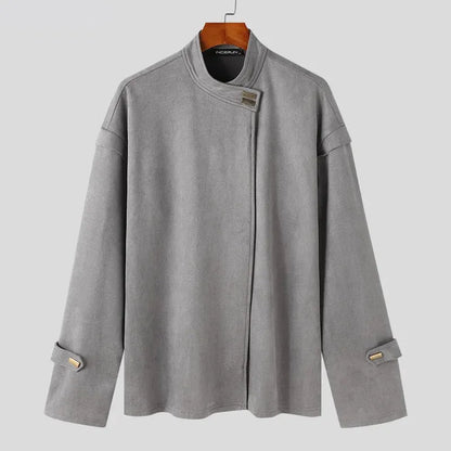Simple Buckle Leather Jacket