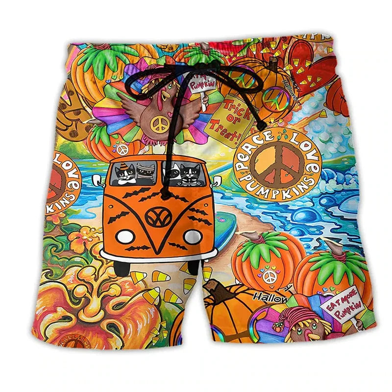Vibrant Men's Beach Shorts